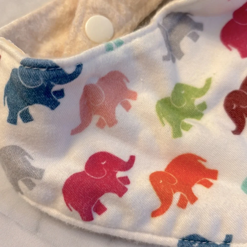 Lucky Palm Tree Organic Cotton Elephant Print Baby Bandana